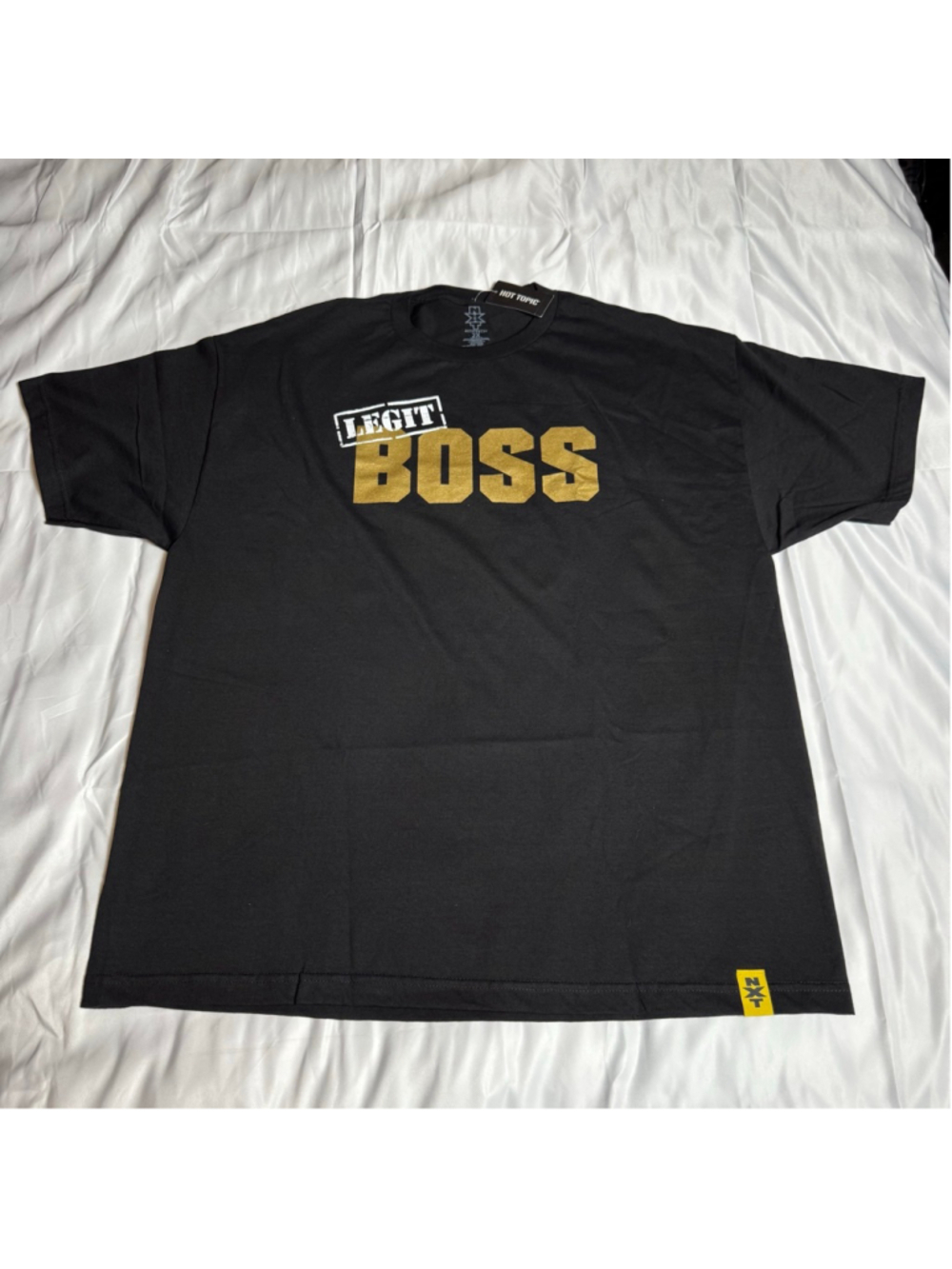 Men's WWE Black & Gold Legit Boss Short Sleeve Tee XXL
